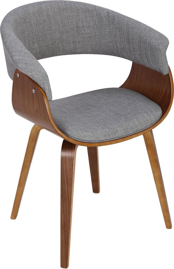 Lumisource Dining Chairs - Vintage Mod Mid-Century Modern Dining/Accent Chair in Walnut & Light Grey