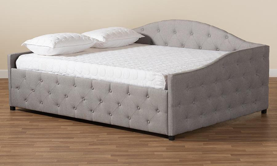 Wholesale Interiors Daybeds - Becker Modern Grey Fabric Upholstered Queen Size Daybed