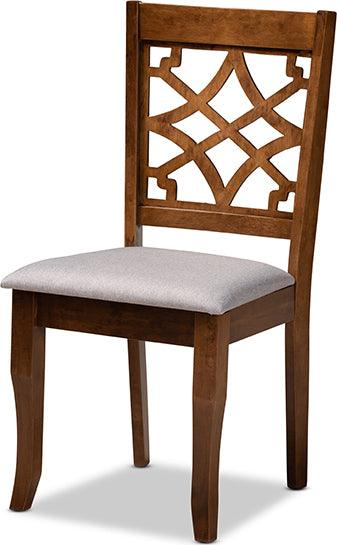 Wholesale Interiors Dining Chairs - Mael Grey Fabric Upholstered Walnut Brown Finished Wood 4-Piece Dining Chair Set