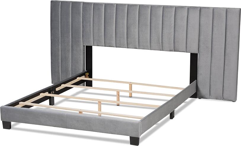 Wholesale Interiors Beds - Fiorenza Queen Bed Gray & Black