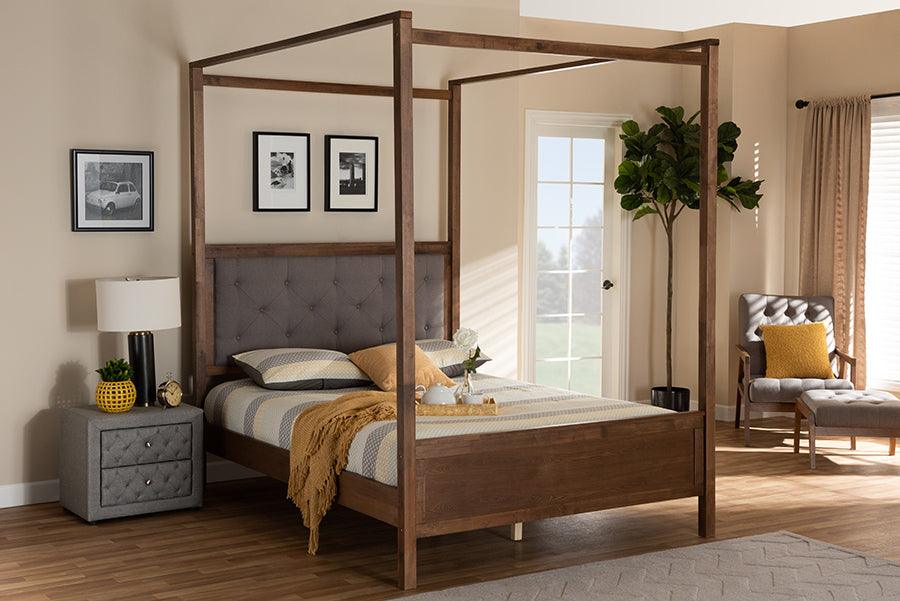 Wholesale Interiors Beds - Natasha King Bed Gray & Walnut Brown