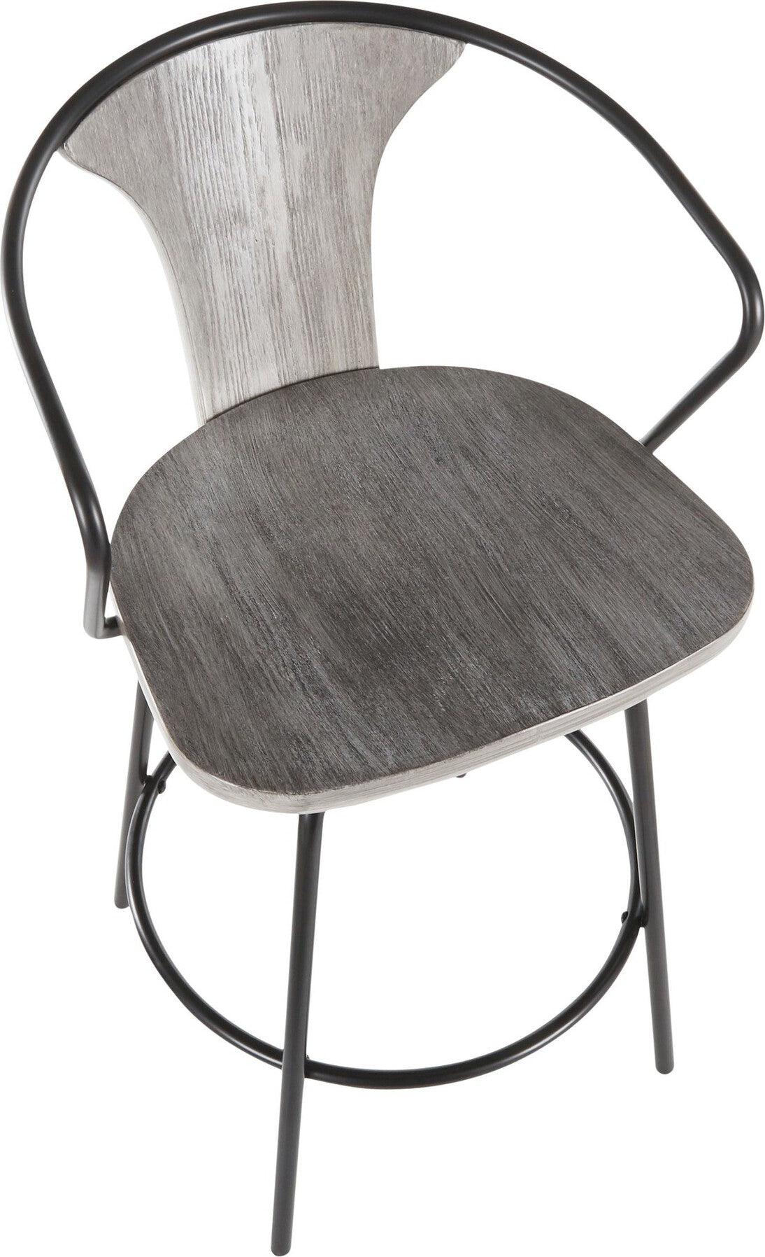 Lumisource Barstools - Waco Industrial Counter Stool Black & Gray