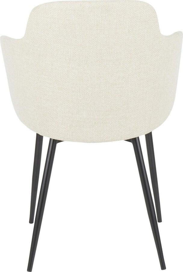 Lumisource Accent Chairs - Boyne Industrial Chair in Black Metal and Cream Noise Fabric