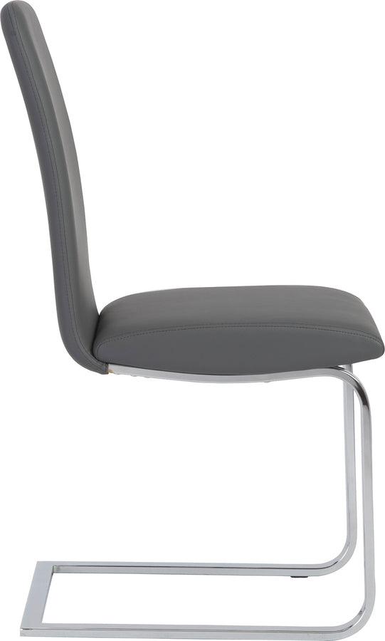 Euro Style Dining Chairs - Cinzia Dining Chair in Gray with Chrome Legs - Set of 2