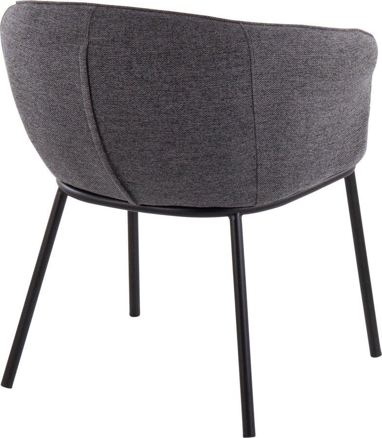 Lumisource Accent Chairs - Ashland Contemporary Chair In Black Steel & Charcoal Fabric