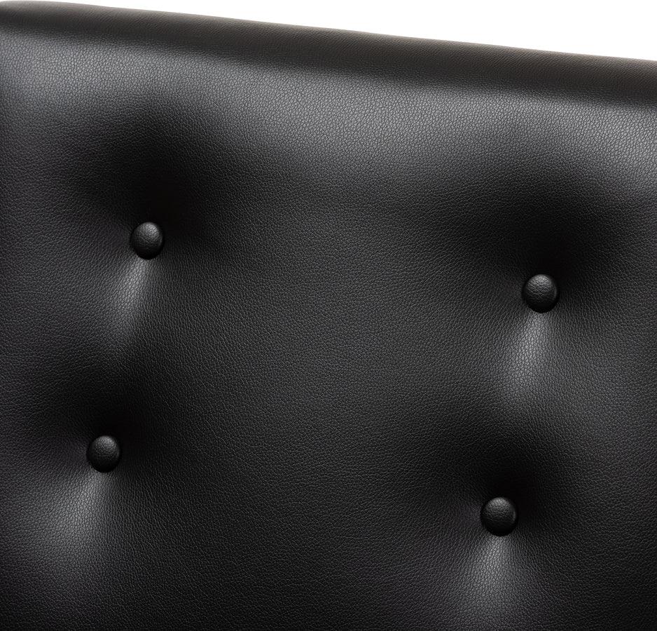 Wholesale Interiors Accent Chairs - Perris Mid-Century Modern Black Faux Leather Upholstered Walnut Wood Lounge Chair