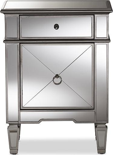 Wholesale Interiors Nightstands & Side Tables - Claudia Nightstand Silver Mirrored