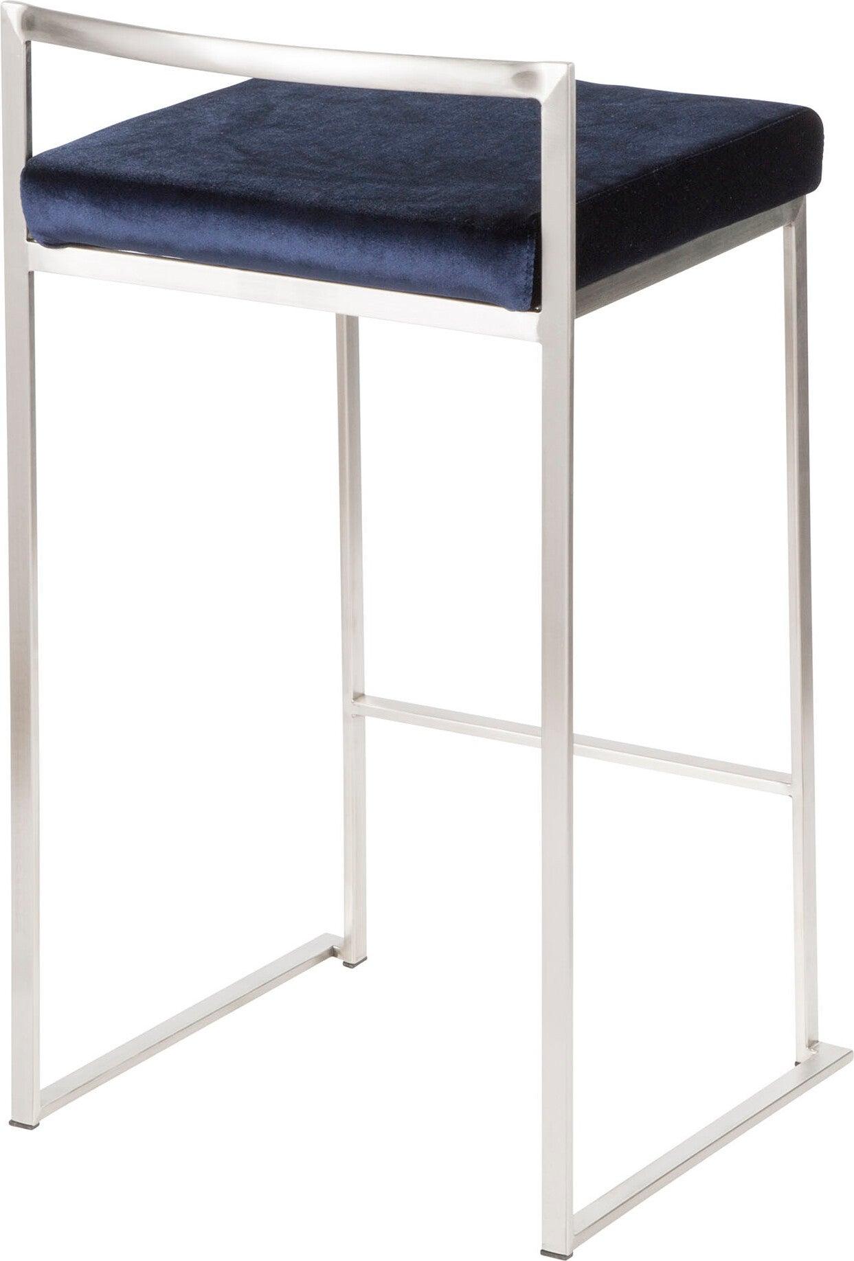 Lumisource Barstools - Fuji Stacker Counter Stool & Blue (Set of 2)
