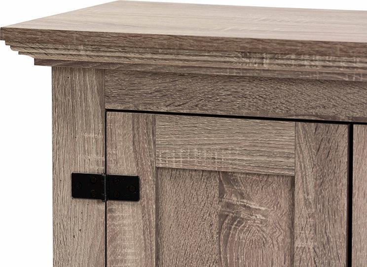 Wholesale Interiors Shoe Storage - Bruce Modern Contemporary Farmhouse Oak Brown Finished Wood 2-Door Shoe Storage Cabinet