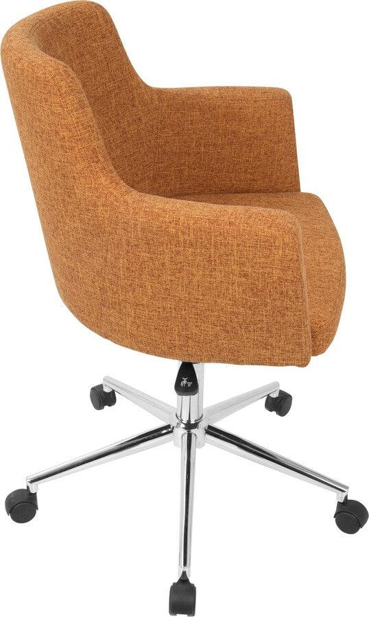 Lumisource Task Chairs - Andrew Contemporary Adjustable Office Chair in Orange