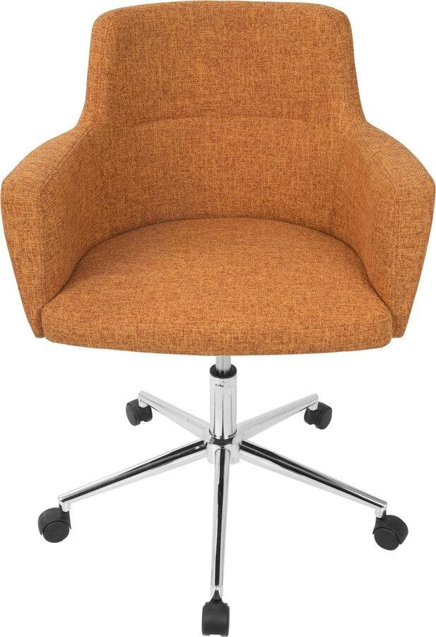 Lumisource Task Chairs - Andrew Contemporary Adjustable Office Chair in Orange