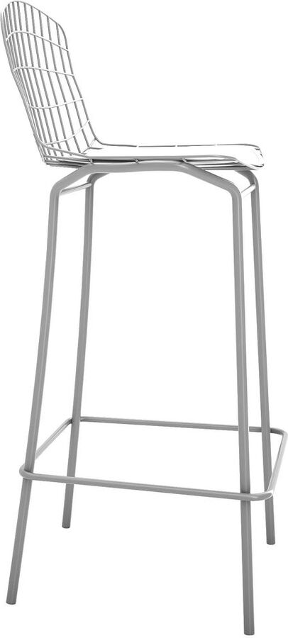 Manhattan Comfort Barstools - Madeline 41.73" Barstool, Set of 2 with Seat Cushion in Charcoal Grey and White