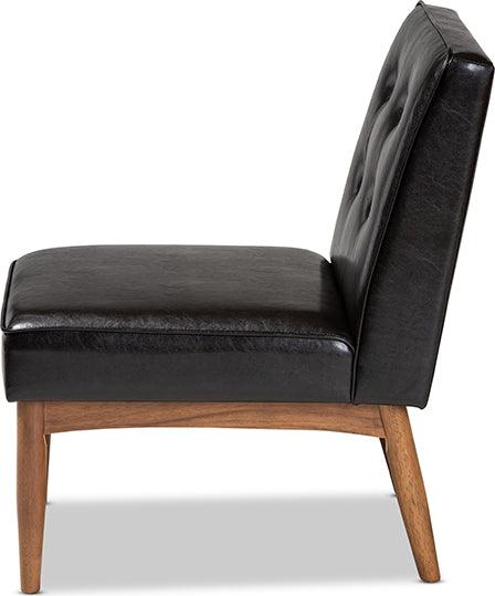 Wholesale Interiors Dining Chairs - Arvid Mid-Century Modern Dark Brown Faux Leather Upholstered Wood Dining Chair