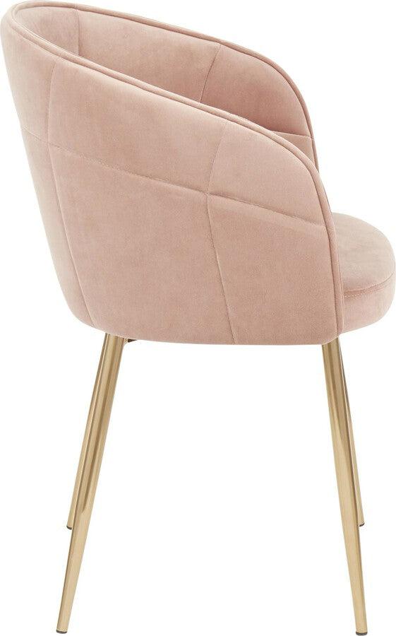 Lumisource Accent Chairs - Lindsey Chair 32" Gold Metal & Pink Velvet