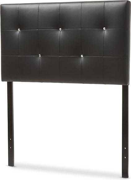 Wholesale Interiors Headboards - Kirchem Modern And Contemporary Black Faux Leather Upholstered Twin Size Headboard