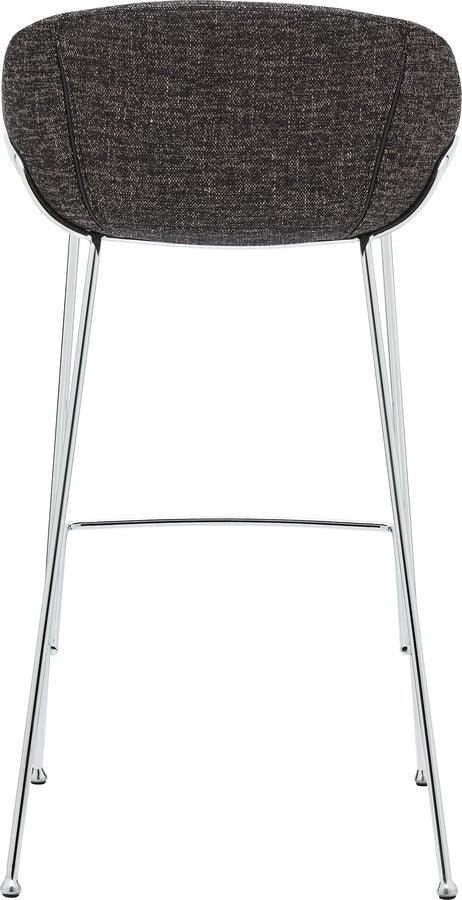 Euro Style Barstools - Zach-B Bar Stool with Black Fabric and Chromed Steel Frame and Legs - Set of 2