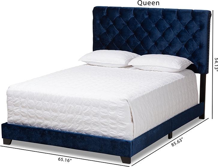Wholesale Interiors Beds - Candace Queen Bed Navy Blue