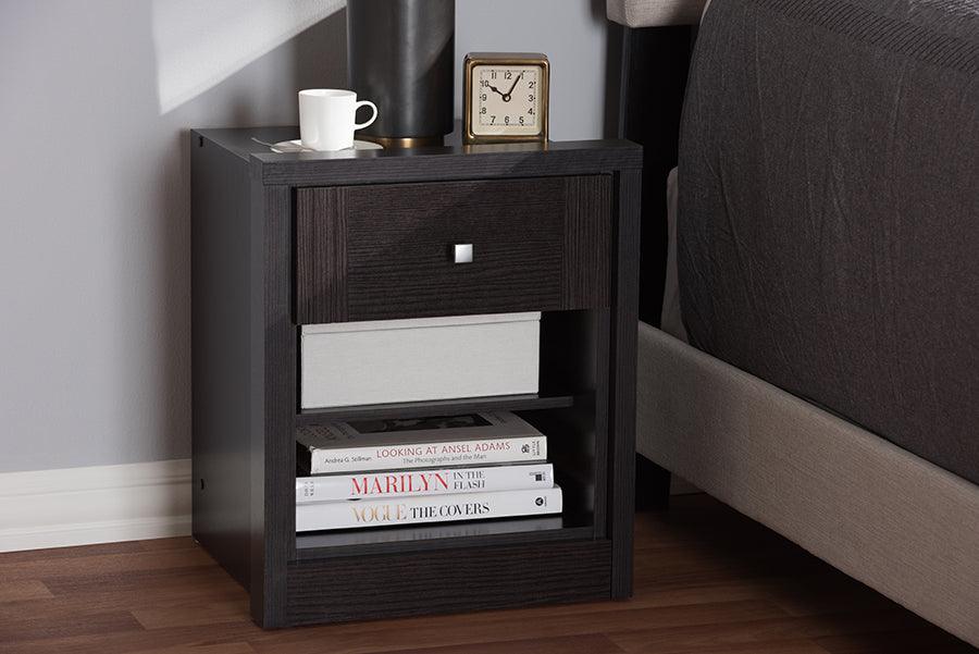 Wholesale Interiors Nightstands & Side Tables - Danette Nightstand Wenge Dark Brown