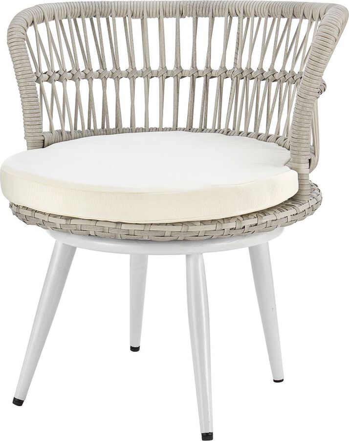 Manhattan Comfort Outdoor Conversation Sets - Monaco Patio 2- Person Seating Group with End Table with Cream Cushions