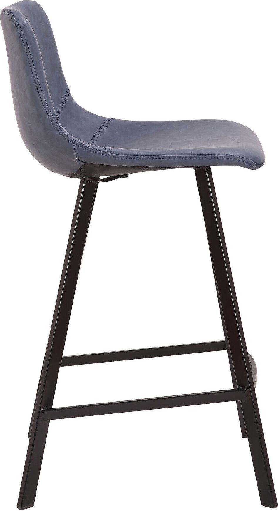 Lumisource Barstools - Outlaw Counter Stool Blue & Black Legs (Set of 2)
