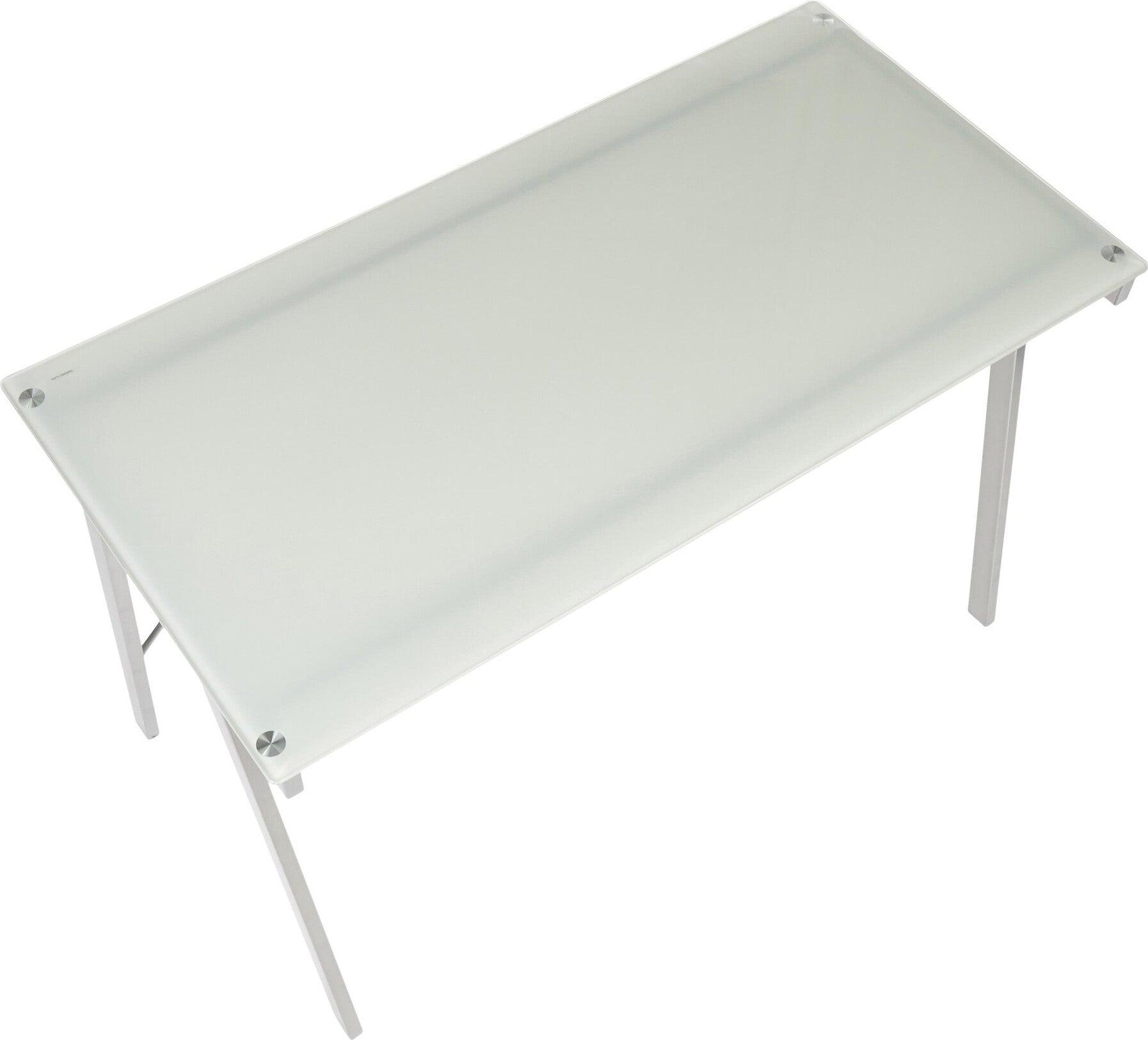 Lumisource Desks - Printed Office Desk White & Silver