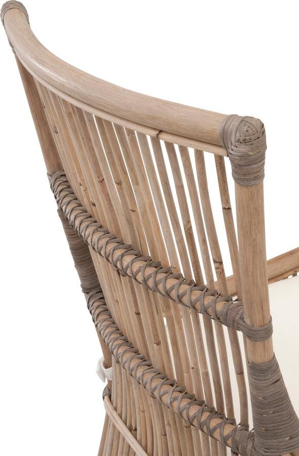 Essentials For Living Dining Chairs - Spindle Dining Chair Matte Gray Rattan & Matte Gray Binding