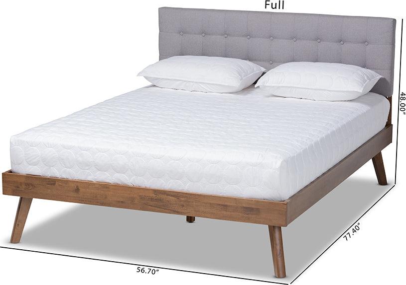 Wholesale Interiors Beds - Devan Queen Bed Light Gray & Walnut