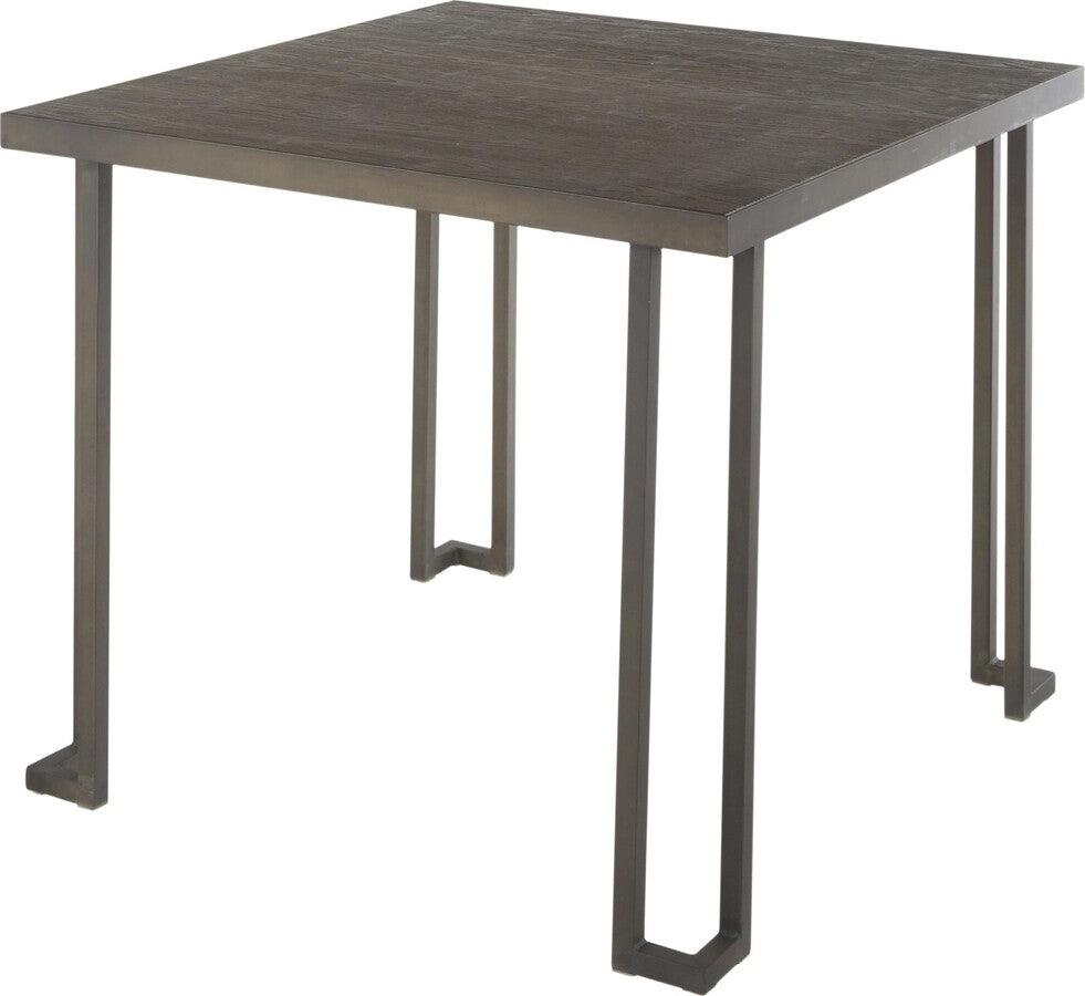 Lumisource Dining Tables - Roman Industrial Dinette Table in Antique Metal and Espresso Bamboo
