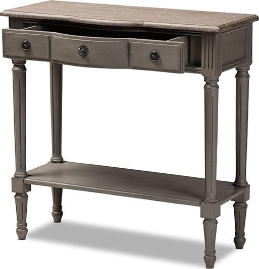 Wholesale Interiors Consoles - Noelle French Provincial Gray Finished 1-Drawer Wood Console Table