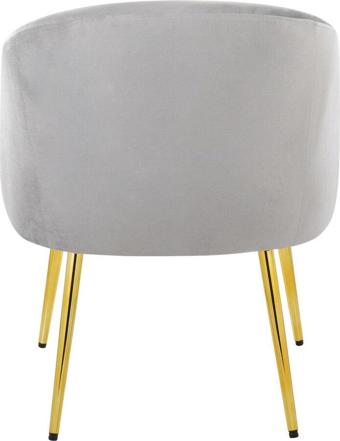 Lumisource Accent Chairs - Shiraz Contemporary/Glam Chair In Gold Metal & Silver Velvet