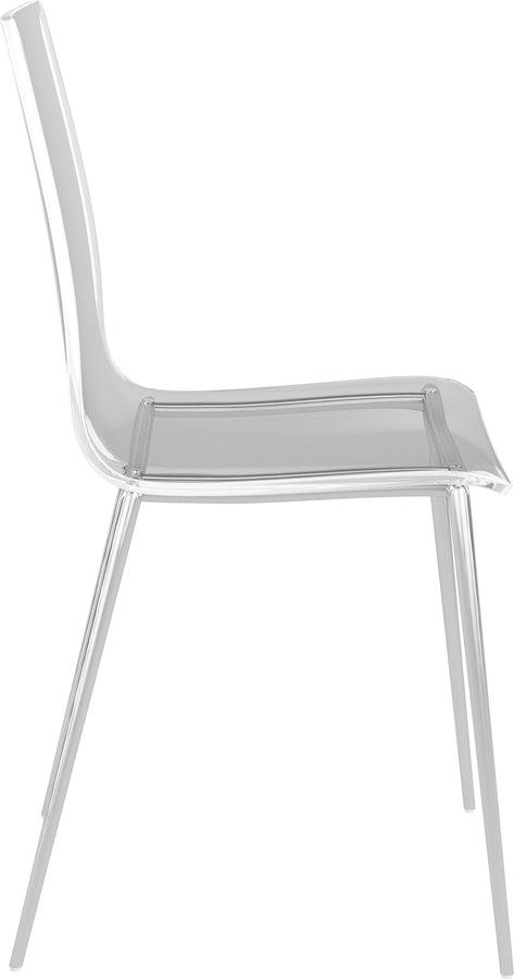 Euro Style Dining Chairs - Cilla Side Chair in Clear with Brushed Nickel Legs
