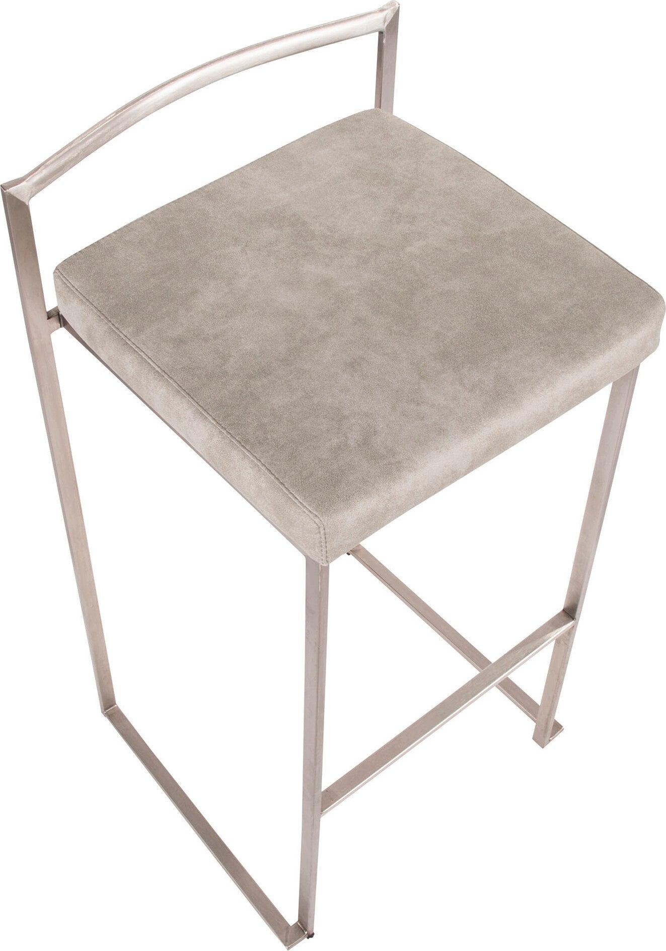 Lumisource Barstools - Fuji Stacker Barstool & Light Gray Cowboy (Set of 2)