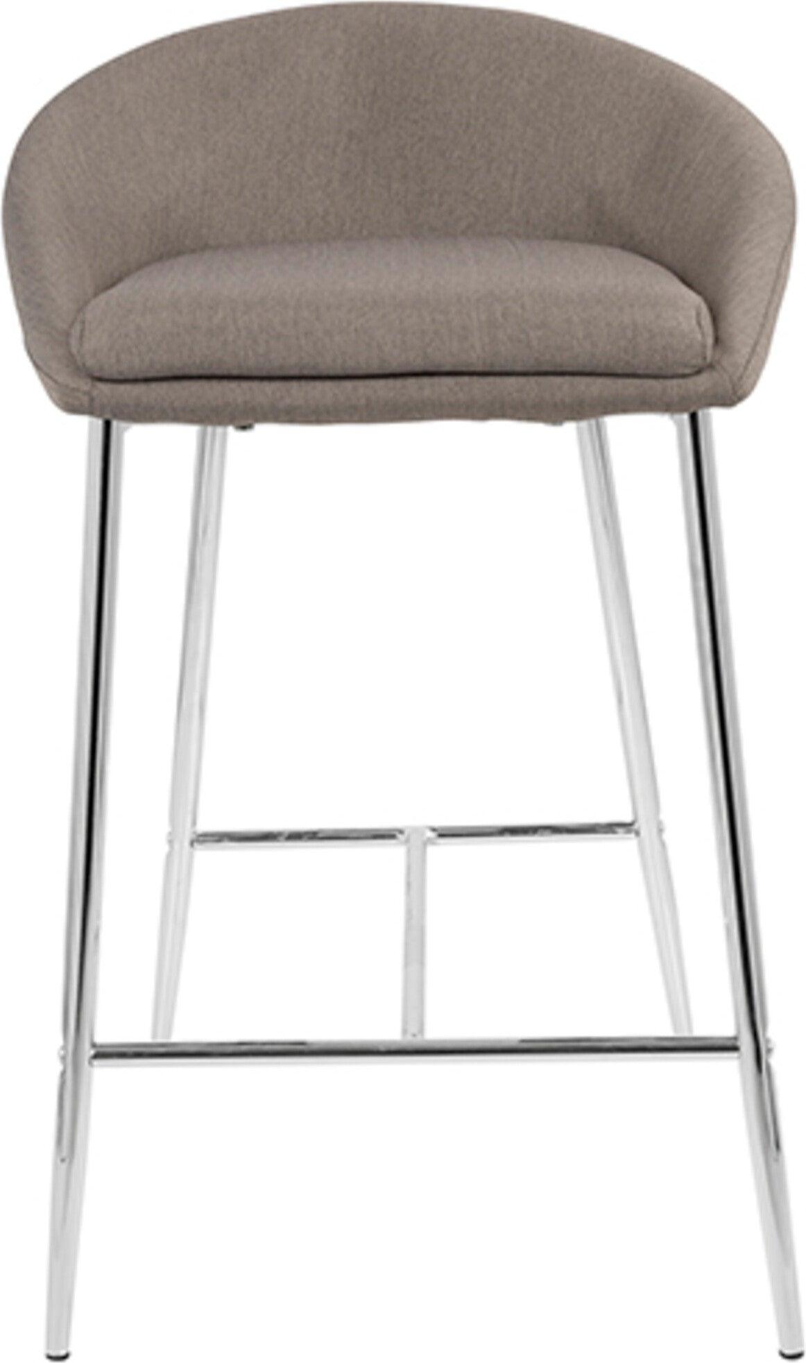 Lumisource Barstools - Matisse Counter Stool Chrome & Gray (Set of 2)