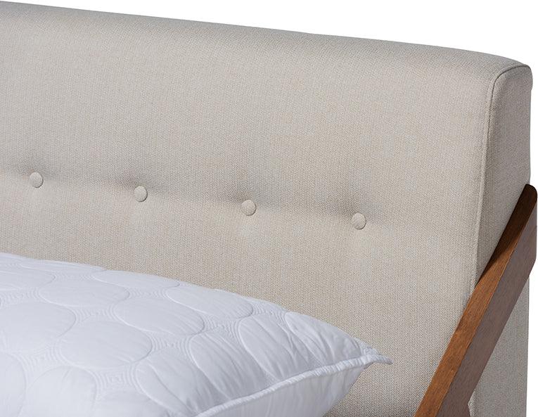 Wholesale Interiors Beds - Sante Full Bed Beige & Walnut