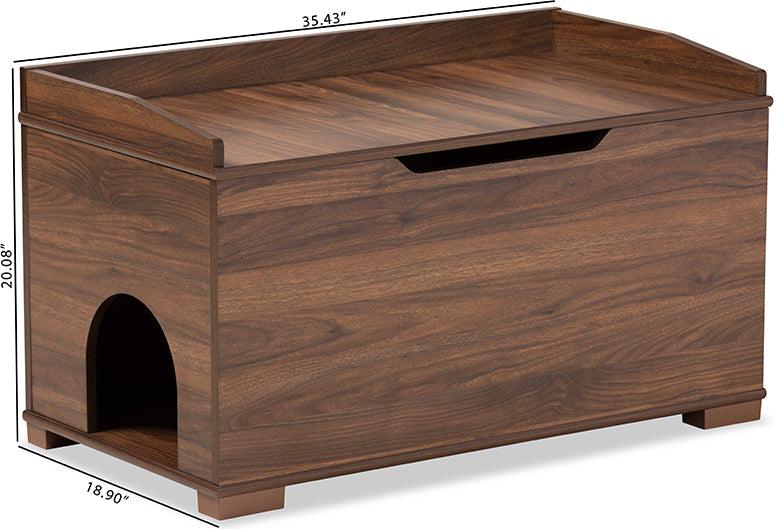Wholesale Interiors Cat Litter Box - Mariam Walnut Brown Finished Wood Cat Litter Box Cover House