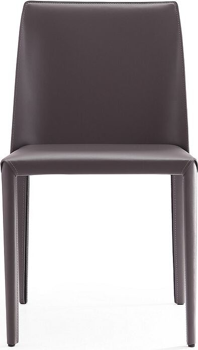 Manhattan Comfort Dining Chairs - Paris Grey Saddle Leather Dining Chair (Set of 2)