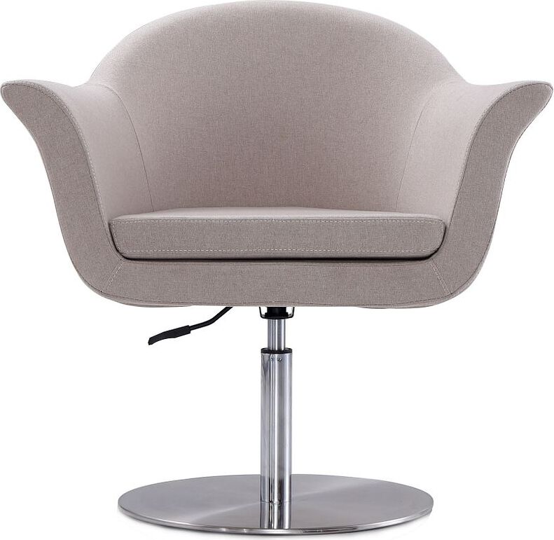 Manhattan Comfort Accent Chairs - Voyager Barley & Brushed Metal Woven Swivel Adjustable Accent Chair (Set of 2)