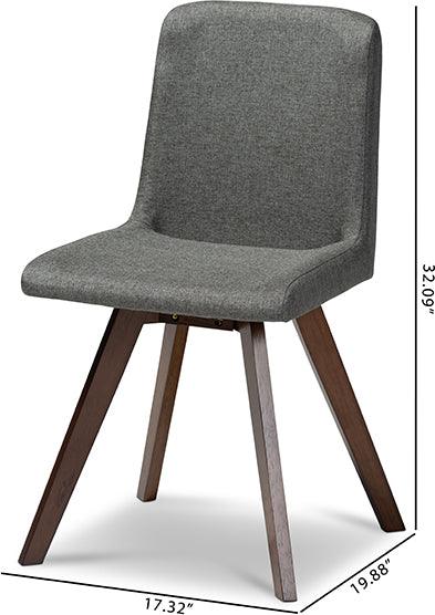 Wholesale Interiors Dining Chairs - Pernille Grey Fabric Upholstered Walnut Finished 4-Piece Wood Dining Chair Set Set