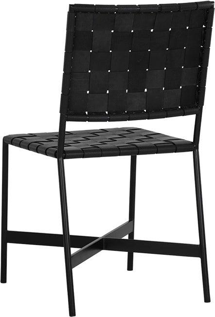 SUNPAN Dining Chairs - Omari Dining Chair - Black - Black Leather (Set of 2)
