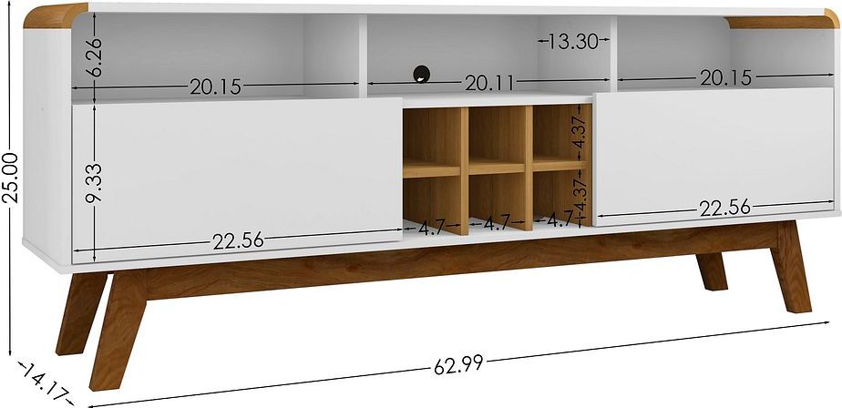 Manhattan Comfort TV & Media Units - Camberly 62.99 TV Stand in White and Cinnamon