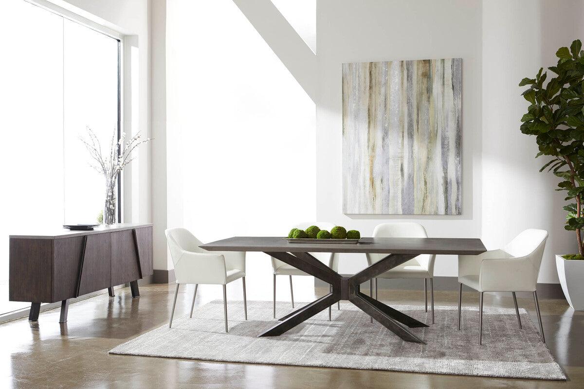 Essentials For Living Dining Tables - Industry Rectangle Dining Table Ash Gray & Distressed Black