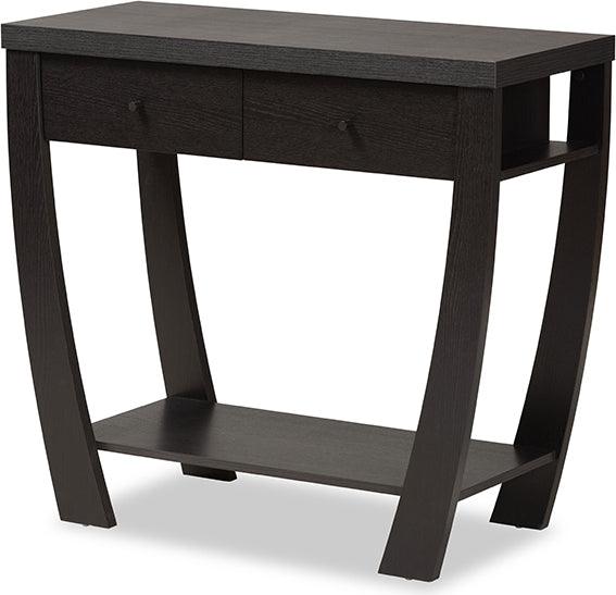 Wholesale Interiors Consoles - Capote Modern and Contemporary Espresso Brown Finished Wood 2-Drawer Console Table