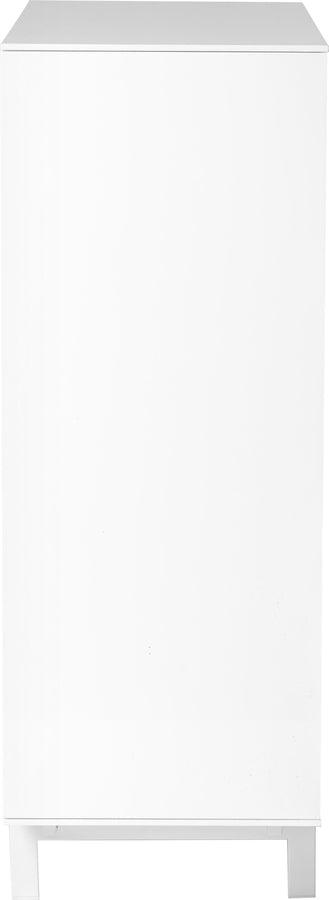 Euro Style Buffets & Cabinets - Birmingham 43" Cabinet Stand in High Gloss White Lacquer with White Steel Base