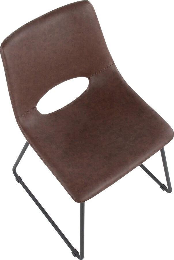 Lumisource Dining Chairs - Robbi Contemporary Dining Chair In Black Steel & Brown Faux Leather (Set of 2)