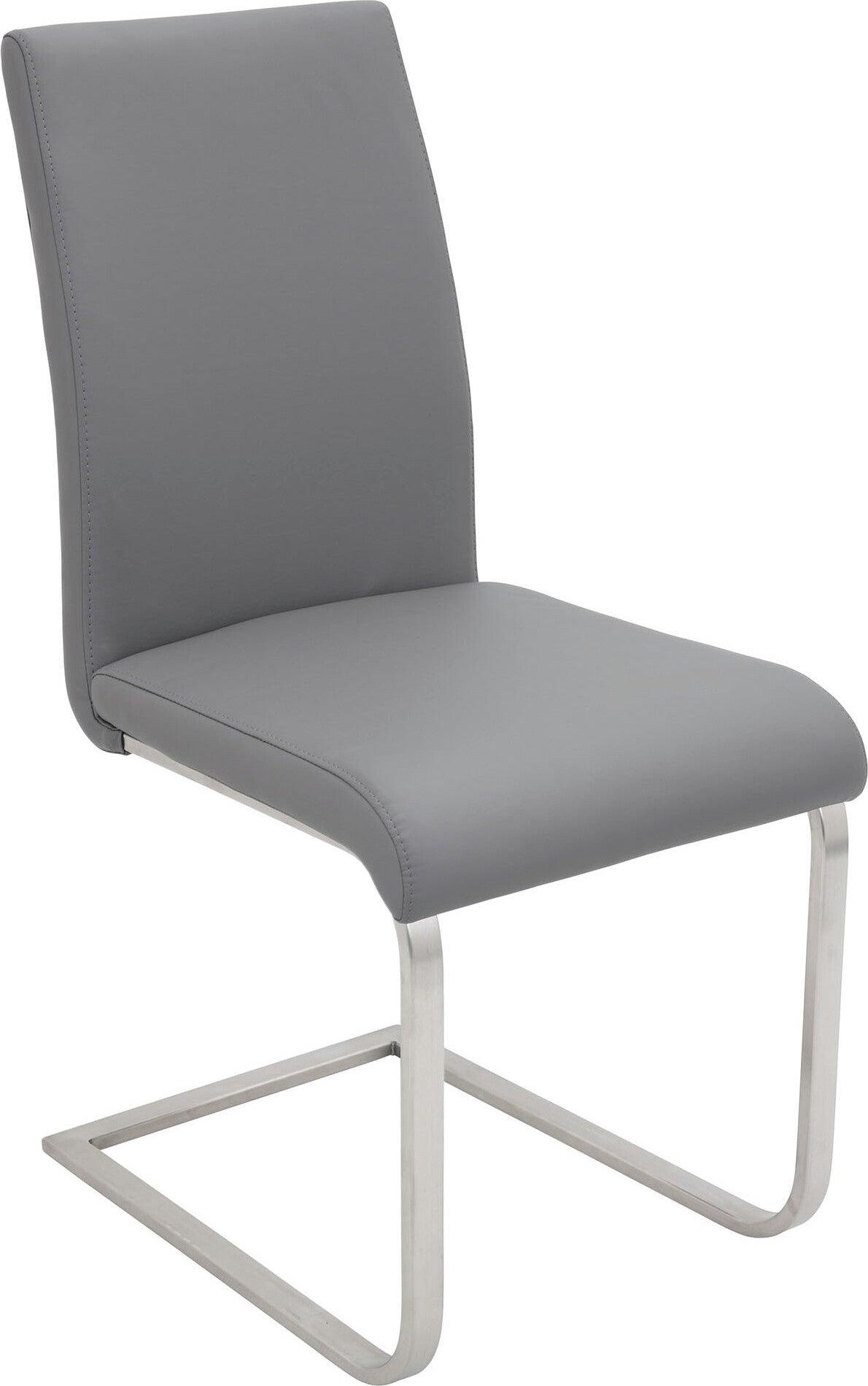 Lumisource Dining Chairs - Foster Contemporary Dining Chair in Grey Faux Leather (Set of 2)