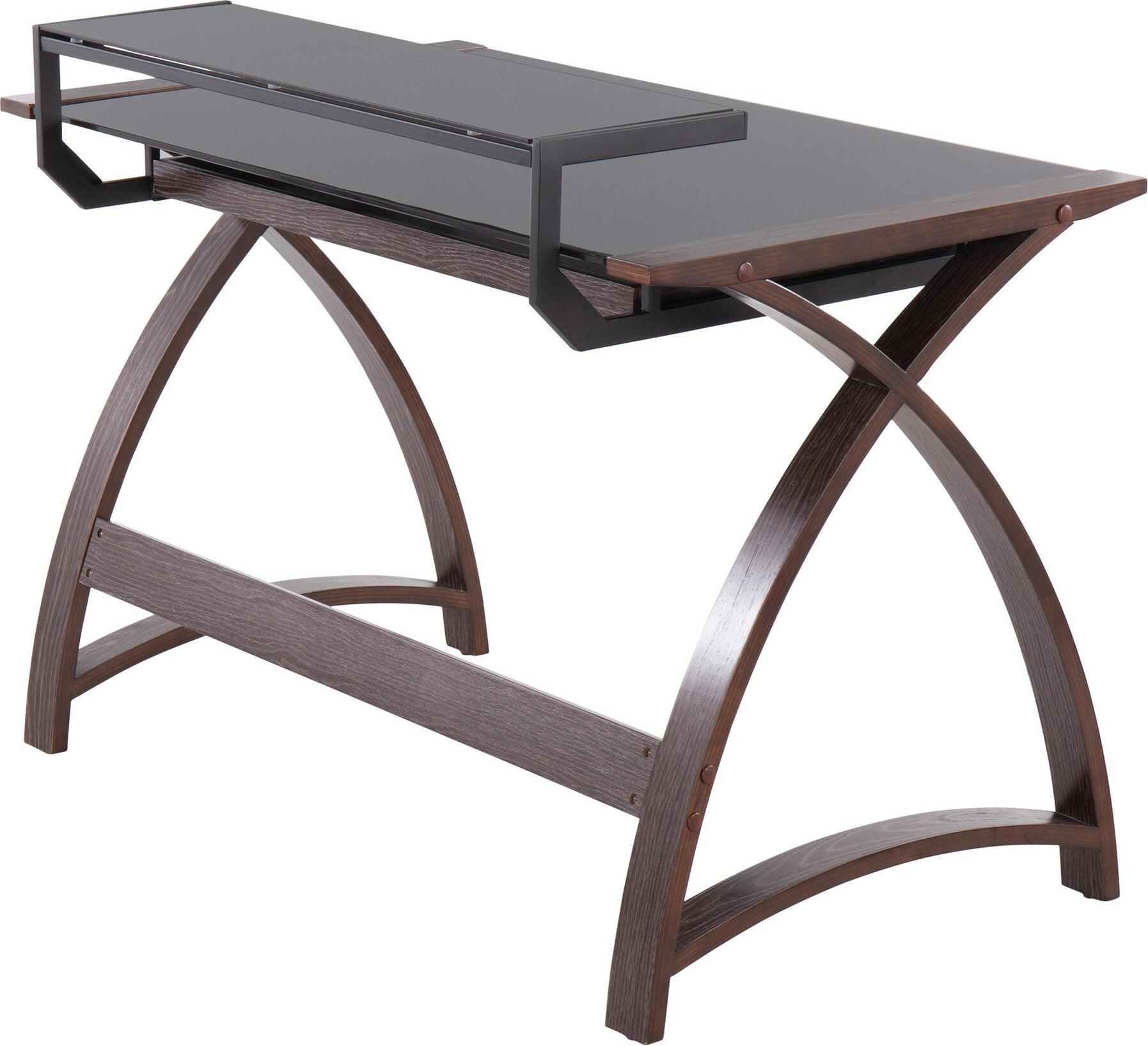 Lumisource Desks - Bentley Office Desk Dark Gray & Black