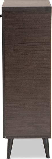 Wholesale Interiors Shoe Storage - Salma Dark Brown Finished Wood 2-Door Shoe Storage Cabinet