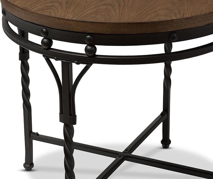 Wholesale Interiors Side & End Tables - Austin Vintage Industrial Antique Bronze Round End Table