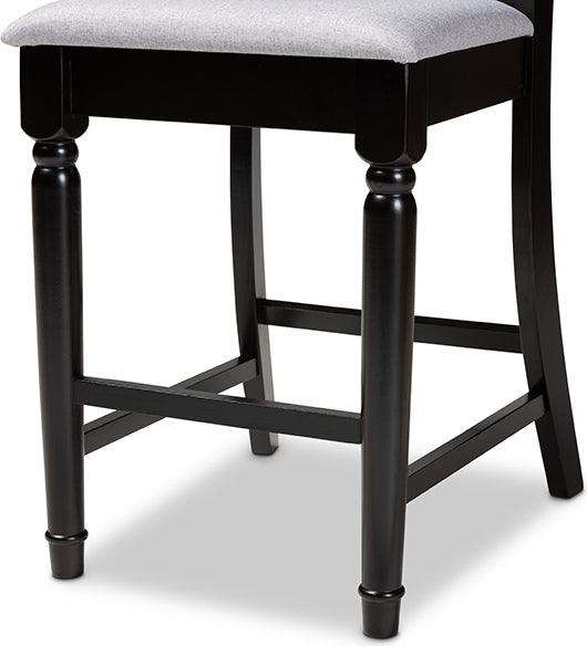 Wholesale Interiors Dining Sets - Verina Contemporary Grey Fabric Upholstered Brown Finished 5-Piece Wood Pub Set