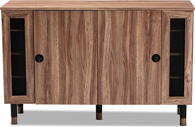 Wholesale Interiors Shoe Storage - Valina Contemporary 2-Door Wood Entryway Shoe Storage Cabinet with Screen Inserts